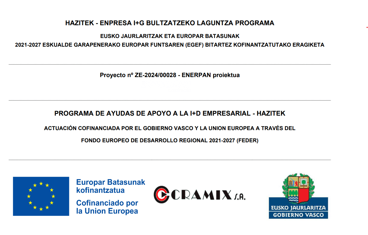 CRAMIX participa en el programa ENERPAN Programa de I+D ENERPAN, para para el desarrollo de procesos de transformación energéticamente eficientes y avanzados