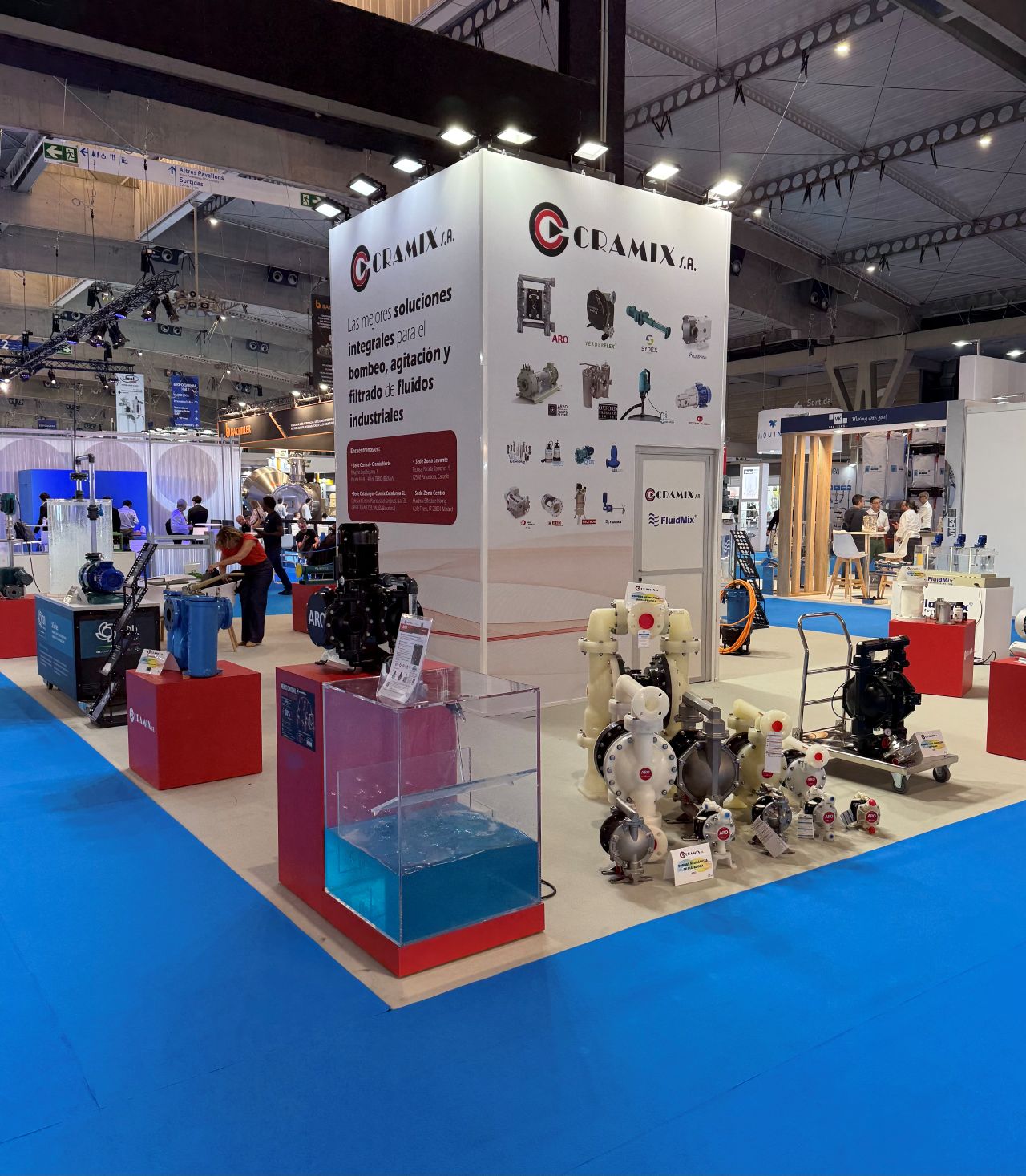 2026-Feria-Expoquimia-03 Cramix presentando sus novedades en bombas neumáticas, bombas peristálticas, agitadores industriales, válvulas de manguito, válvulas de vacío y soplantes