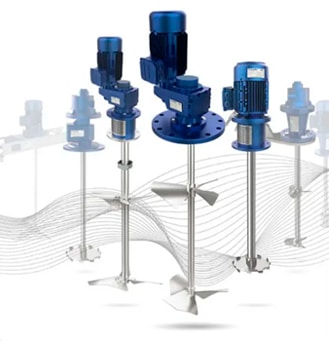 Agitadores industriales FLUIDMIX verticales, horizontales y sumergibles, diseñados a medida para garantizar mezclas homogéneas en depósitos de cualquier volumen.