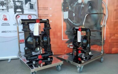 Cramix suministra bombas neumáticas de membrana ARO Ingersoll Rand montadas sobre carros de acero inoxidable para un fabricante de pinturas