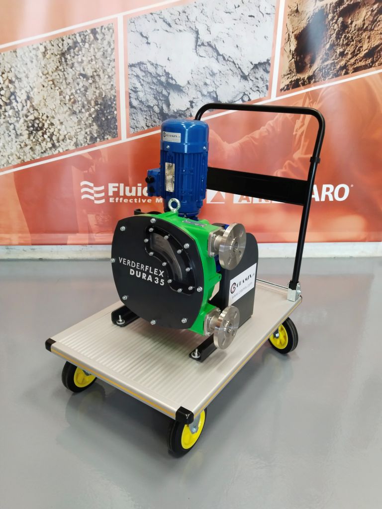 Distribución de bombas peristálticas VERDERFLEX Serie Dura 35 Distribución de bomba peristáltica VERDERFLEX Dura 35 sobre carro